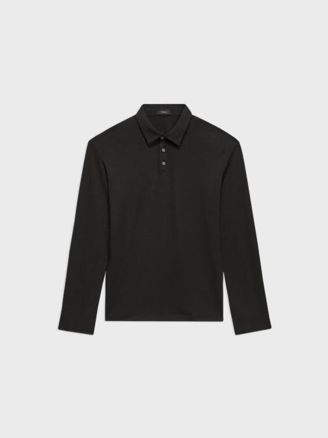 Theory Long-Sleeve Polo Shirt in Cotton Jersey