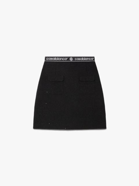 CASABLANCA Black Tweed Midi Skirt