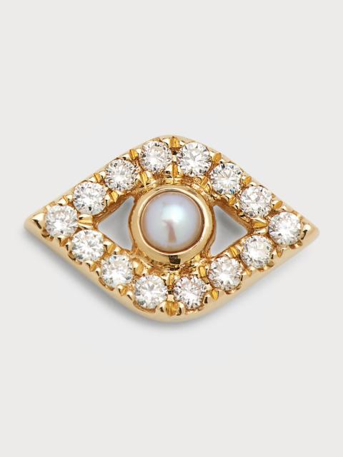 SYDNEY EVAN 14k Pearl Stud Diamond Evil Eye Earring, Single