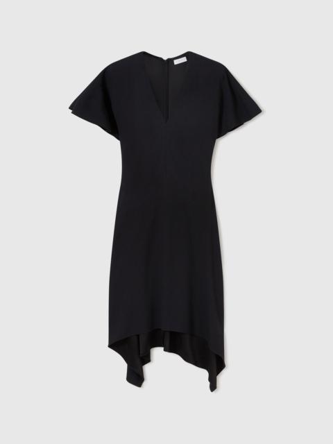 Stella McCartney V-Neck Short-Sleeve Satin Midi Dress