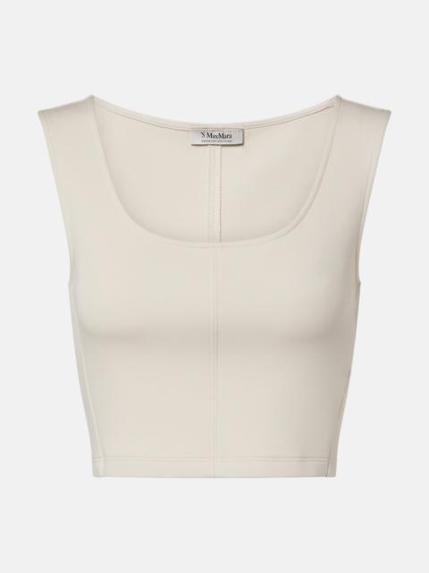 'S Max Mara Dire cotton-blend jersey crop top