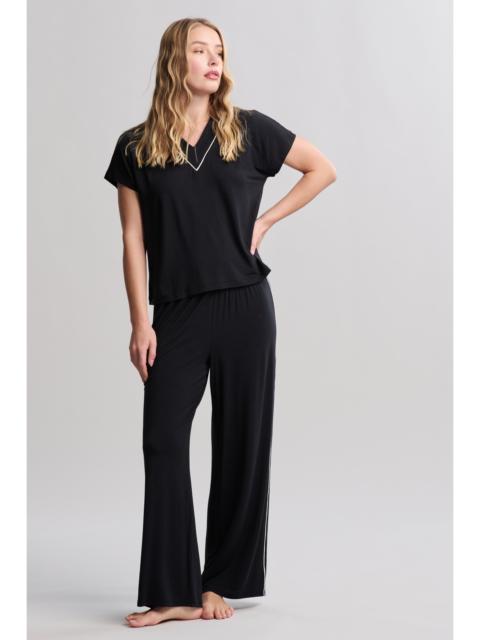 Barefoot Dreams Luxe Milk Jersey® Piped Short Sleeve Pant Set