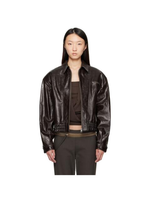 paloma wool Brown Mini Lora Leather Jacket