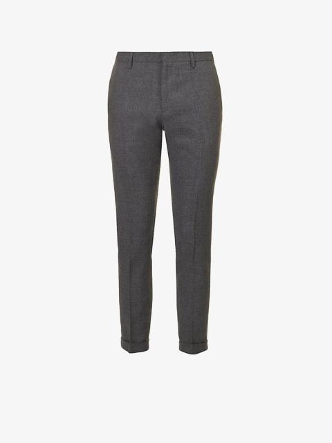 Paul Smith Pressed-crease slim-fit tapered-leg wool trousers