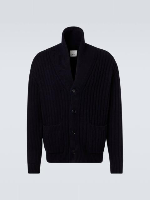 Allude Ribbed-knit wool and cashmere cardigan