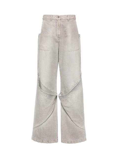 Wide-leg denim cotton jeans