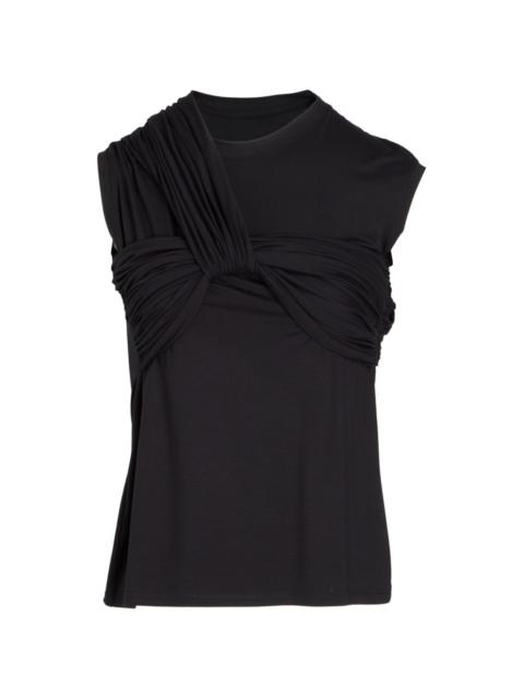 twist-detailing jersey T-shirt
