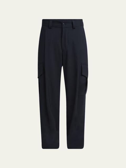 Men's Wool Relaxed Single-Pleated Cargo Pants