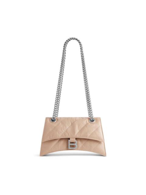 BALENCIAGA Women's Crush Small Chain Bag Quilted  in Beige
