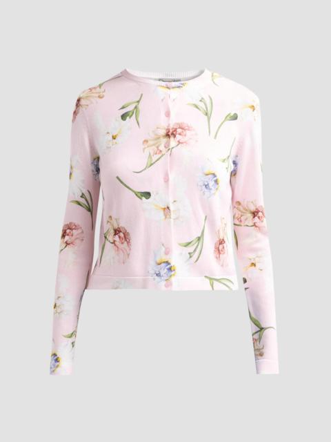 Oscar de la Renta Women's Printed Twinset Cardigan - Blossom Multi