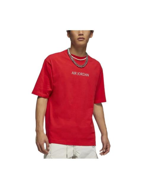 Jordan Air Jordan Solid Color Alphabet Round Neck Short Sleeve T-Shirt Men's Red DO6100-612