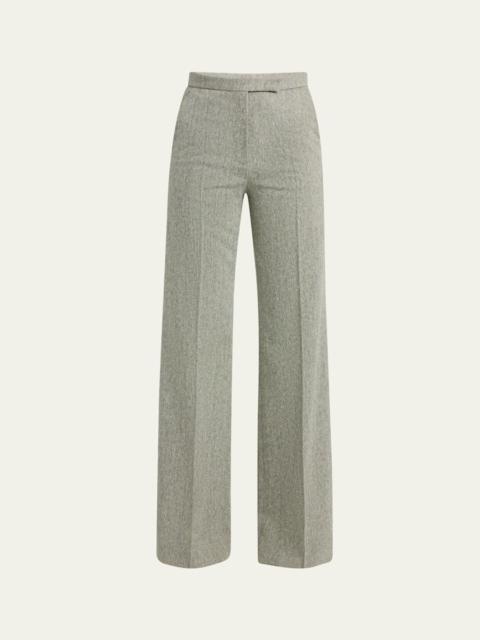 Valentino Pleated Wool-Blend Trousers