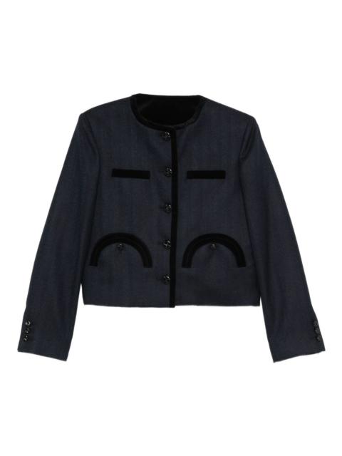 BLAZÉ MILANO velvet-trimmed pocket jacket