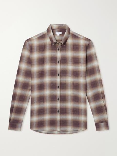 Sunspel Checked Cotton-Flannel Shirt