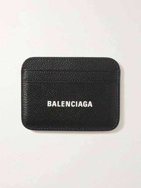 BALENCIAGA Cash printed textured-leather cardholder Black