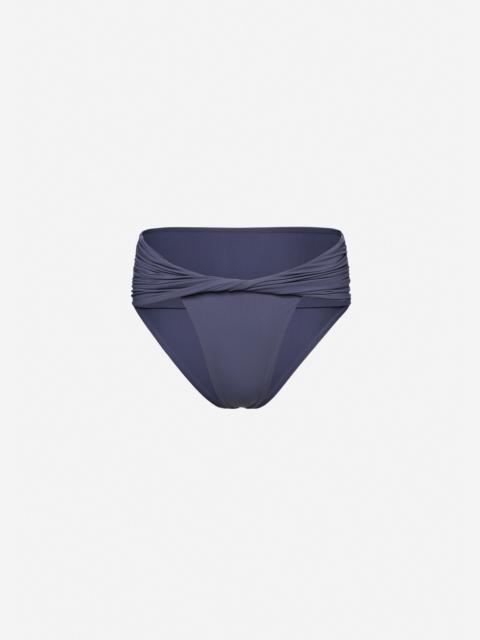 MAGDA BUTRYM Twisted waist swim bottom in blue