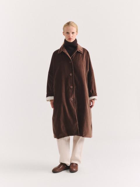 CASEY/CASEY BIG BLOBBY COAT - VELVET - BROWN