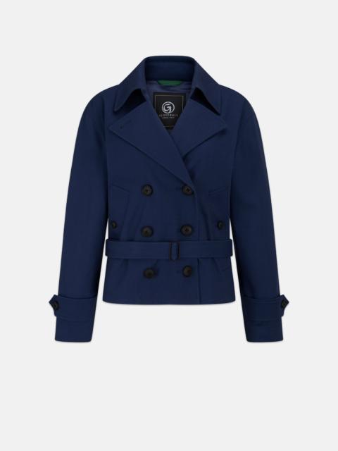 GLOVERALL Women's Bacall Cropped Trench Navy