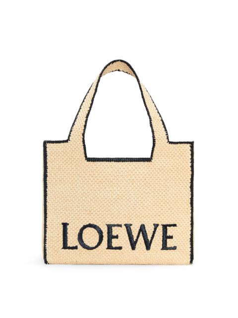 Loewe Large LOEWE Font Tote in raffia
