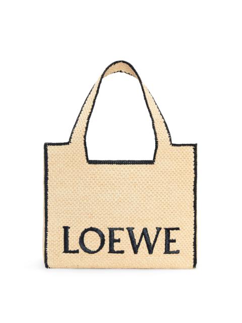 Large LOEWE Font Tote in raffia