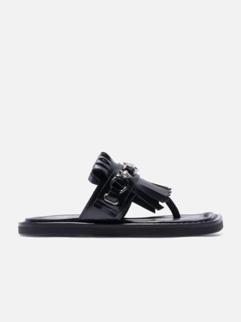 TOGA PULLA STUDDED BLACK LEATHER SLIPPERS