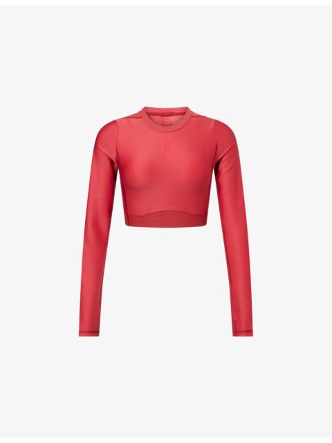 On Train Year of the Horse Long-Sleeve Crop Top