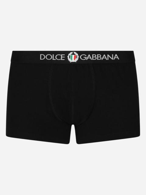 Two-way-stretch jersey regular-fit boxers with emblem