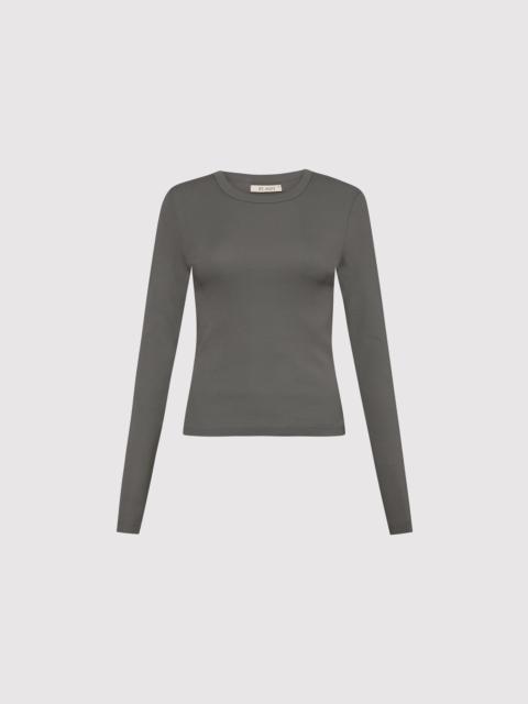 Organic Cotton Long Sleeve Top - Pewter Grey