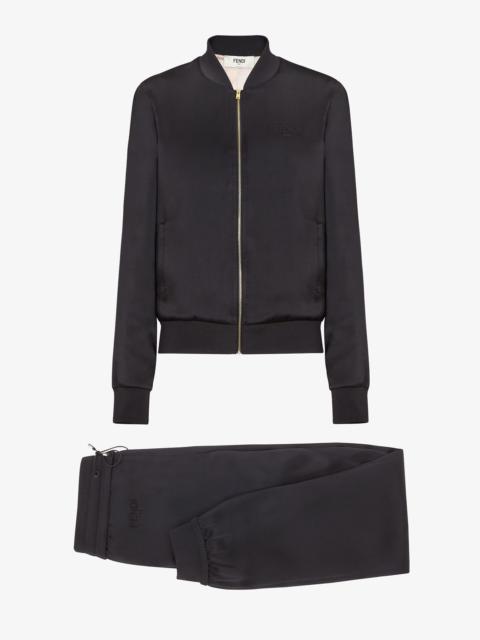FENDI Black satin sweatshirt and pants