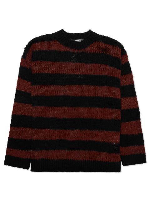 Junya Watanabe MAN STRIPED SWEATER - BLACK/BROWN