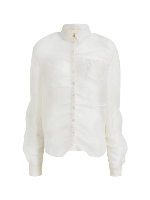 KHAITE Allie Silk Top white