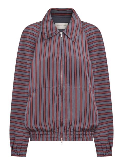 Dries Van Noten VINNIA STRIPE JACKET | BURGUNDY/GREY