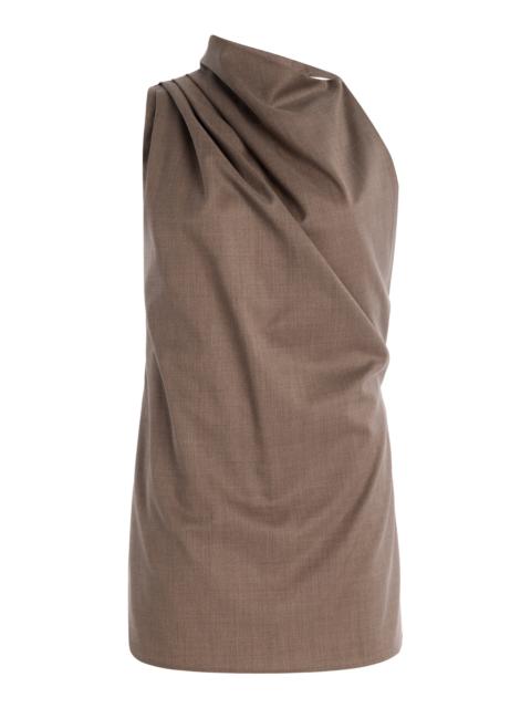 SEV Draped Lightweight Wool Top brown