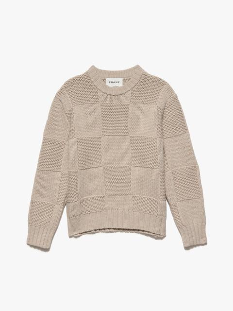 FRAME Grid Sweater in Oatmeal