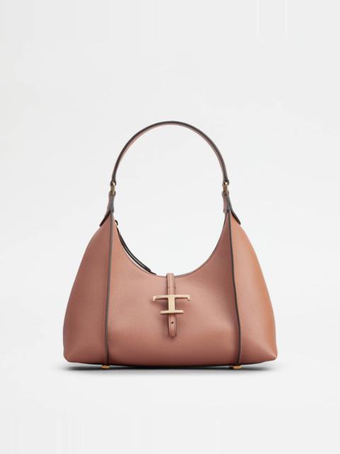 Tod's T TIMELESS HOBO BAG IN LEATHER SMALL - PINK