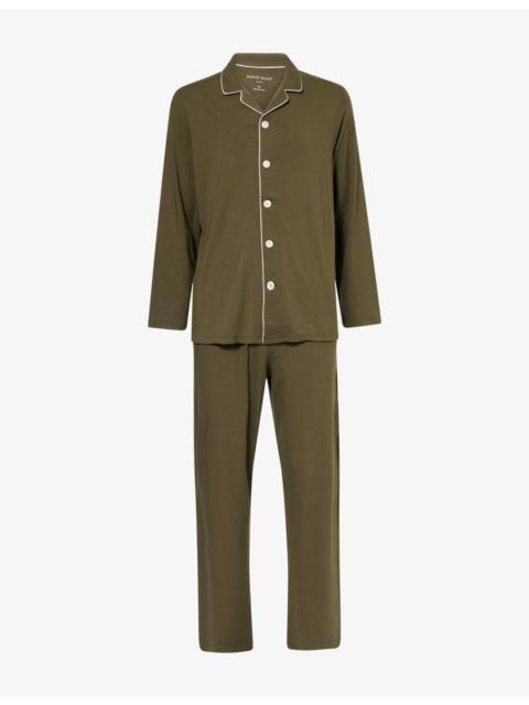 Derek Rose Basel Relaxed-Fit Jersey Pyjama Set