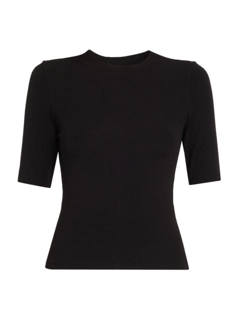 FRAME Women's Rib Crewneck T-Shirt - Black