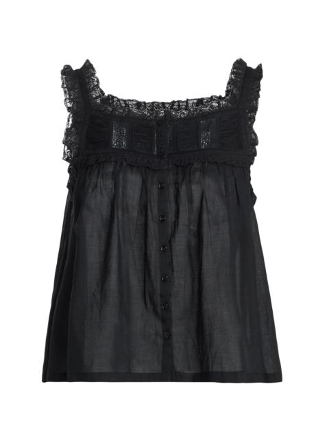 DÔEN Women's Fidella Lace Cotton Top - Black