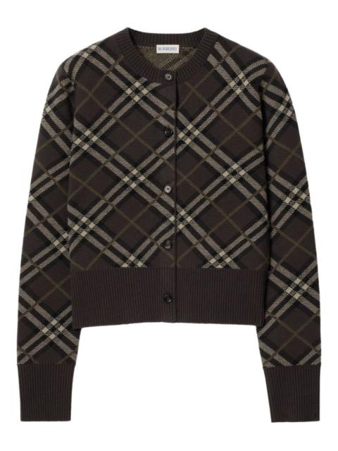 Burberry check-pattern cashmere cardigan