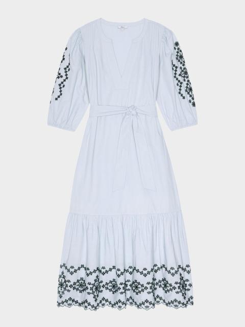 Rails Carmel Embroidered Cotton Midi Dress