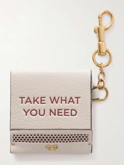 Anya Hindmarch Match Book embossed textured-leather keyring