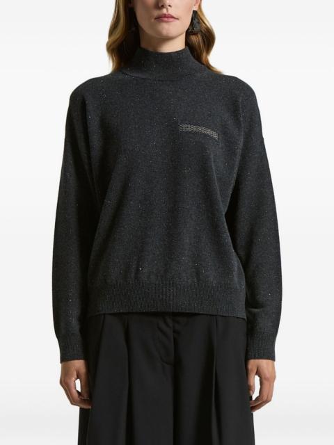 PESERICO high neck embellished sweater