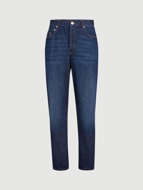 Brunello Cucinelli Lightweight old denim iconic fit five-pocket trousers