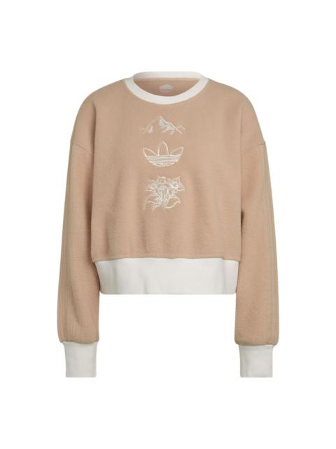 adidas (WMNS) adidas Graphic Polar Fleece Sweatshirt 'Beige' HM1607