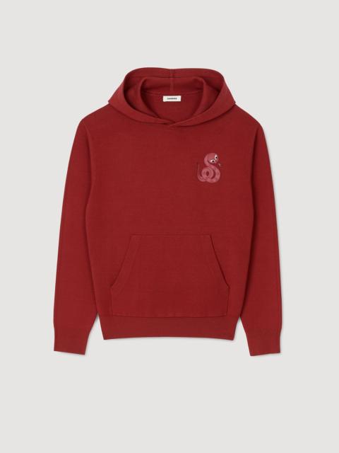 Sandro KNIT SWEATSHIRT WITH SNAKE DETAIL