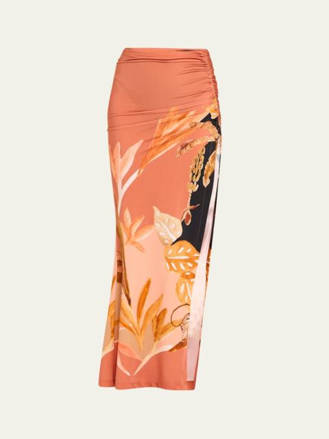 PatBO Bananier Ruched Maxi Skirt