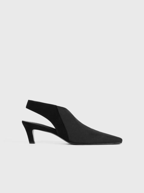 Totême The Mid Heel Elastic Slingback black