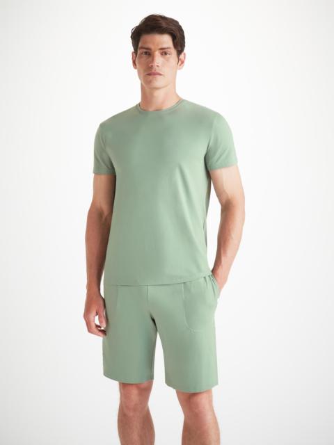 Derek Rose Men's T-Shirt Basel Micro Modal Stretch Eucalyptus
