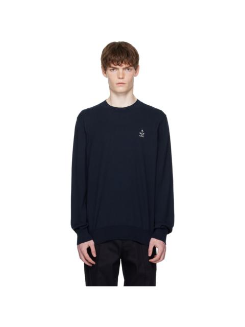 A.P.C. Navy Gabin Sweater