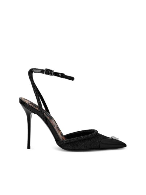 PHILIPP PLEIN Glitter Decollete leather pumps